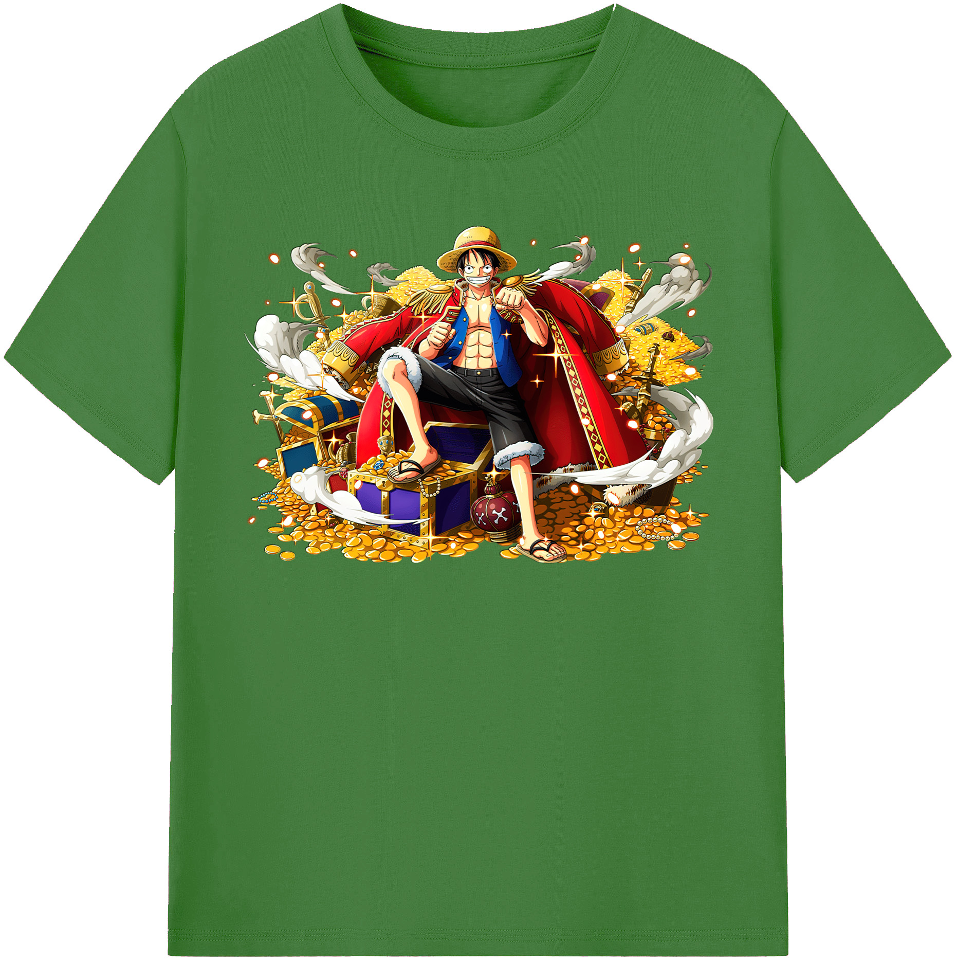 ワンピース モンキー・D・ルフィ ONE PIECE Monkey D. Luffy レディースカジュアルプリントTシャツ（綿100％）
